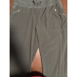 REI Co-op Womens Active Hiking Pants Gray Ribbed Waist Drawstring Size M RN37249